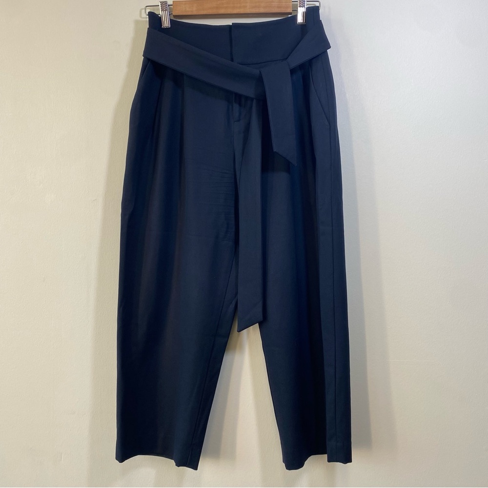 Club Monaco Stretch Wool Dark Navy Dress Pants with Tie Belt